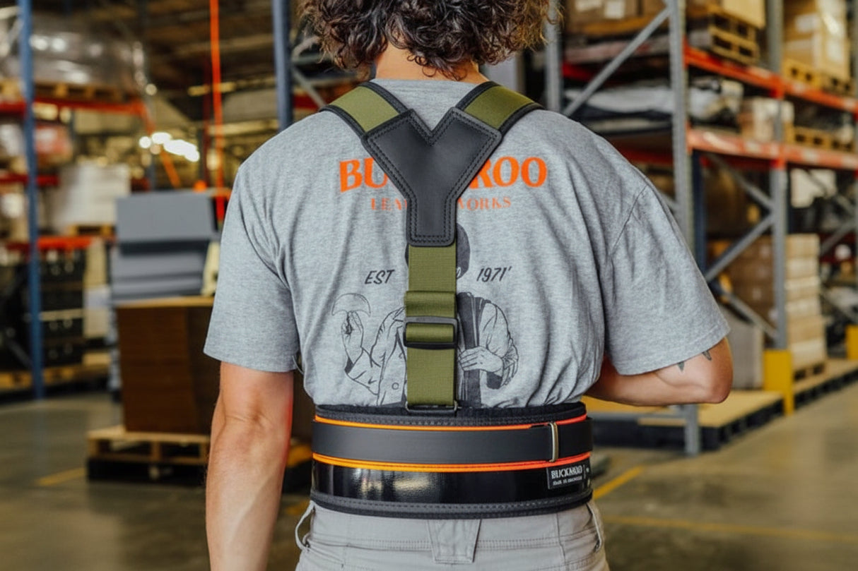 Buckaroo Toolbelts | Shoulder Braces - Olive - Buckaroo ToolbeltsTF Tools Ltd