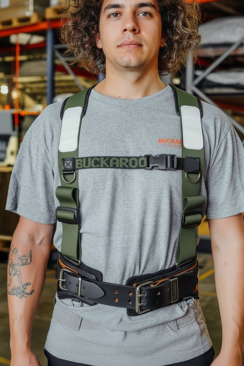 Buckaroo Toolbelts | Shoulder Braces - Olive - Buckaroo ToolbeltsTF Tools Ltd