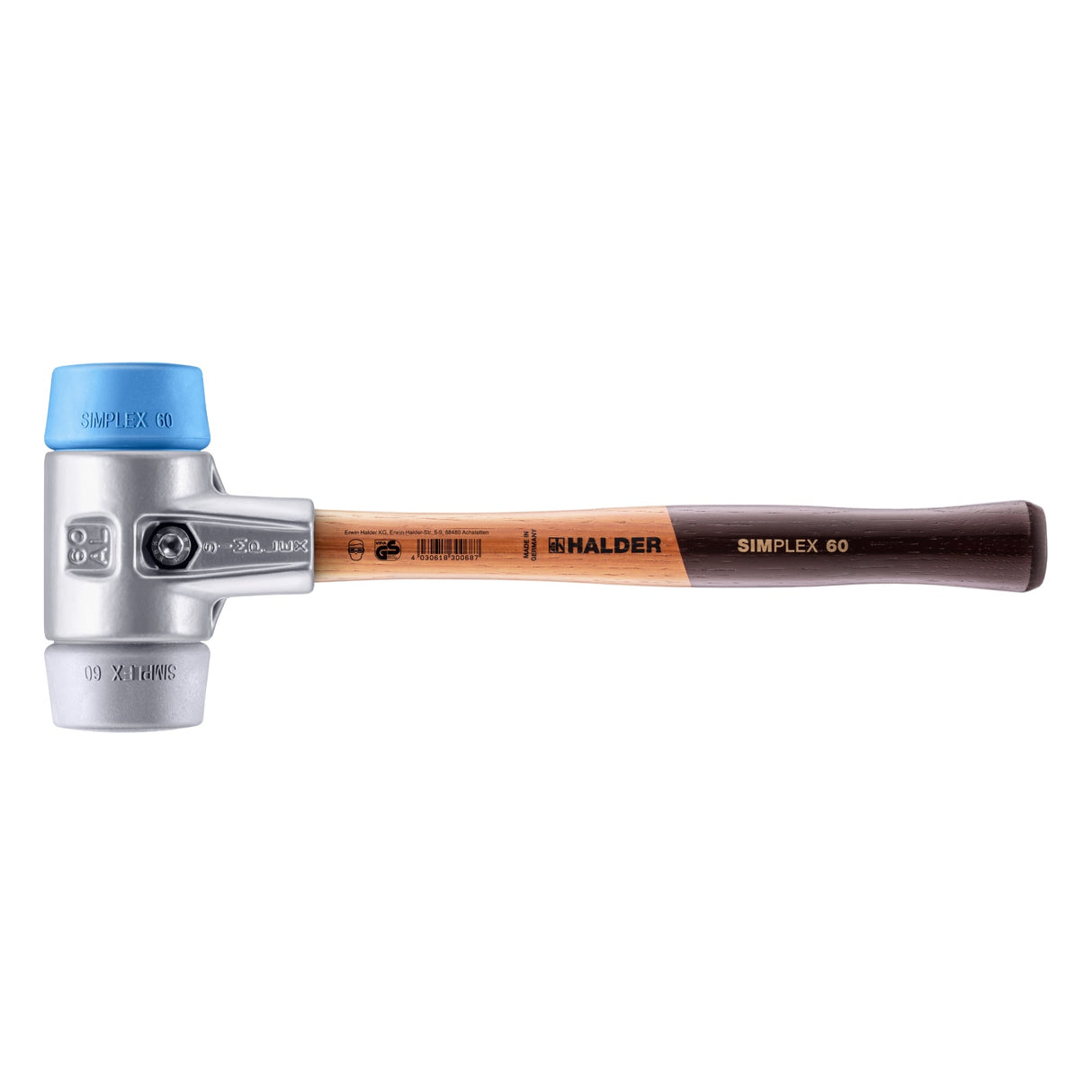 Halder | Simplex Mallet - 40cm Handle | TPE soft face & TPE medium - hard 60mm - HalderTF Tools Ltd