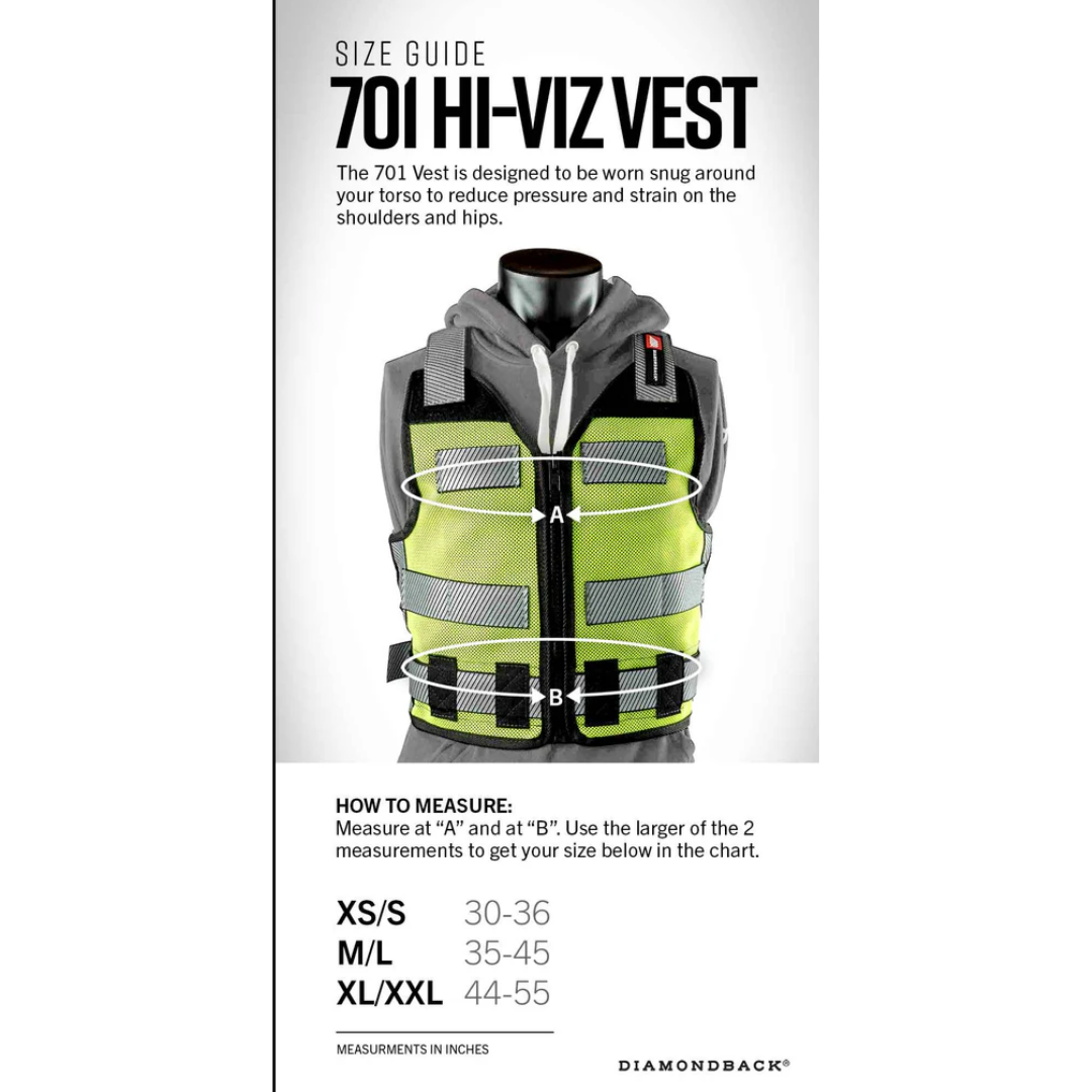 DiamondBack Toolbelts | 701 Vest Hi Viz Orange