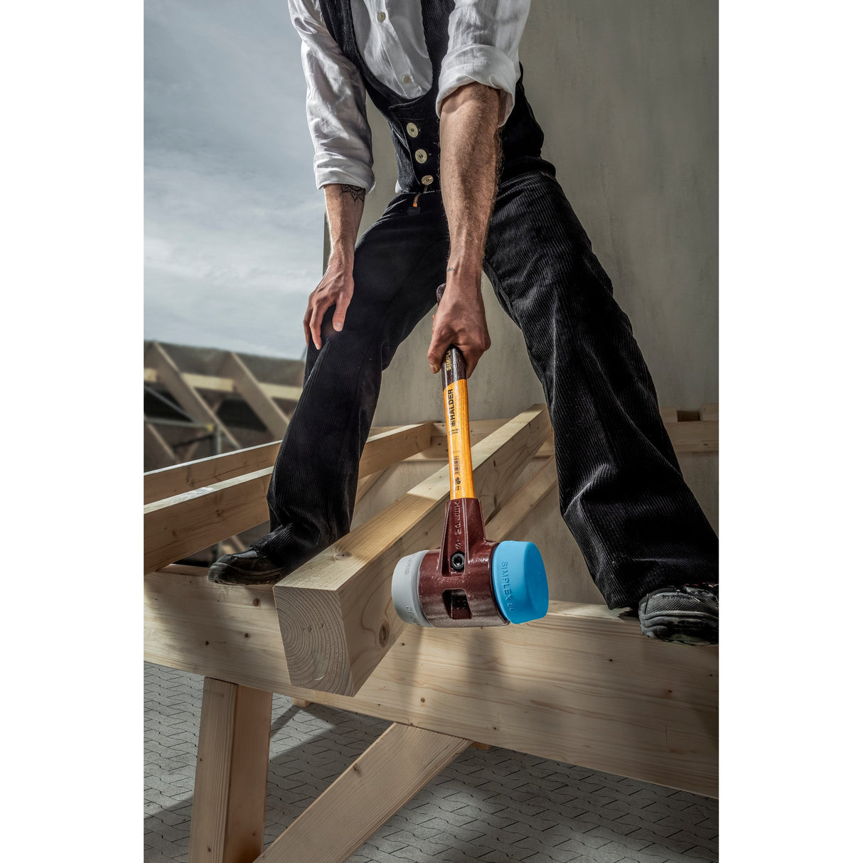 Halder | Simplex Mallet - 40cm Handle | TPE soft face & TPE medium-hard 80mm