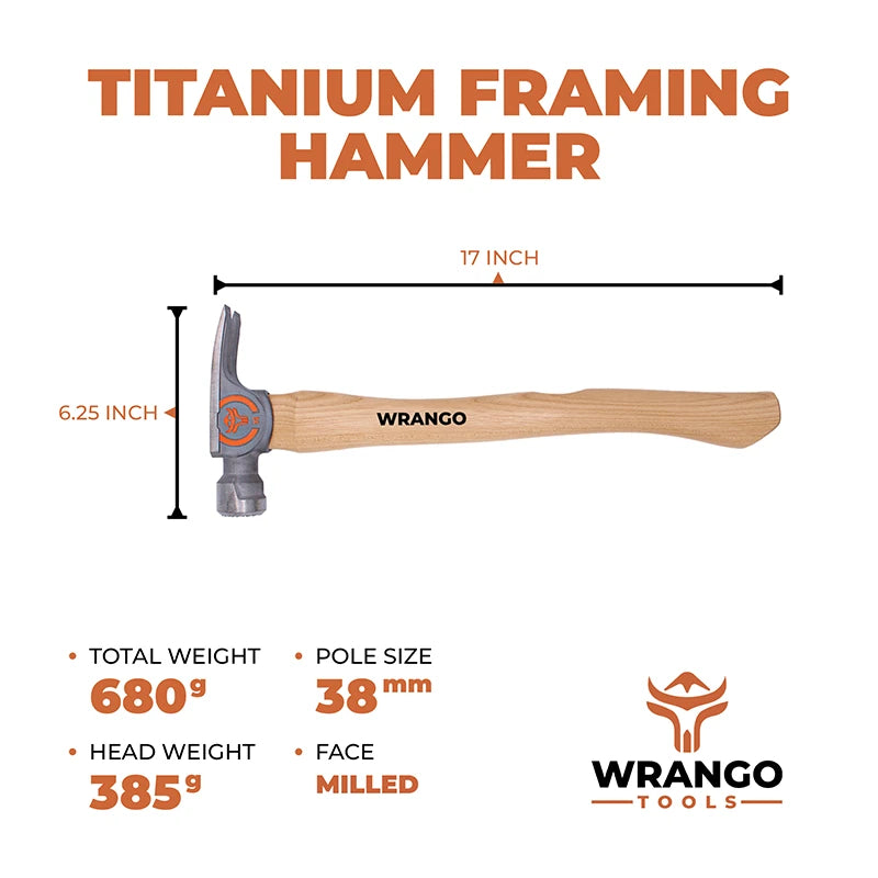 Wrango Tools | 14oz Titanium Hammer – 17in Wood Handle