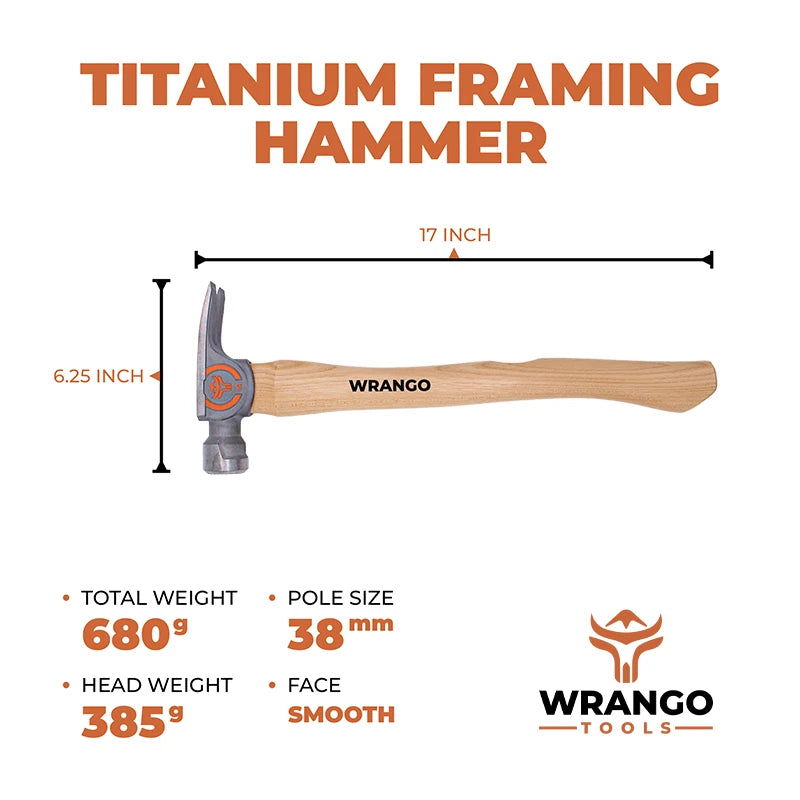 Wrango Tools | 14oz Titanium Hammer – 17in Wood Handle