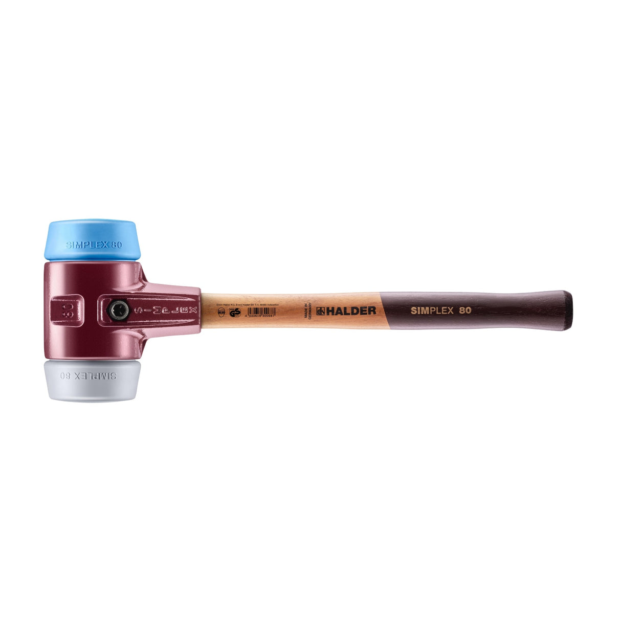 Halder | Simplex Mallet - 40cm Handle | TPE soft face & TPE medium - hard 80mm - HalderTF Tools Ltd