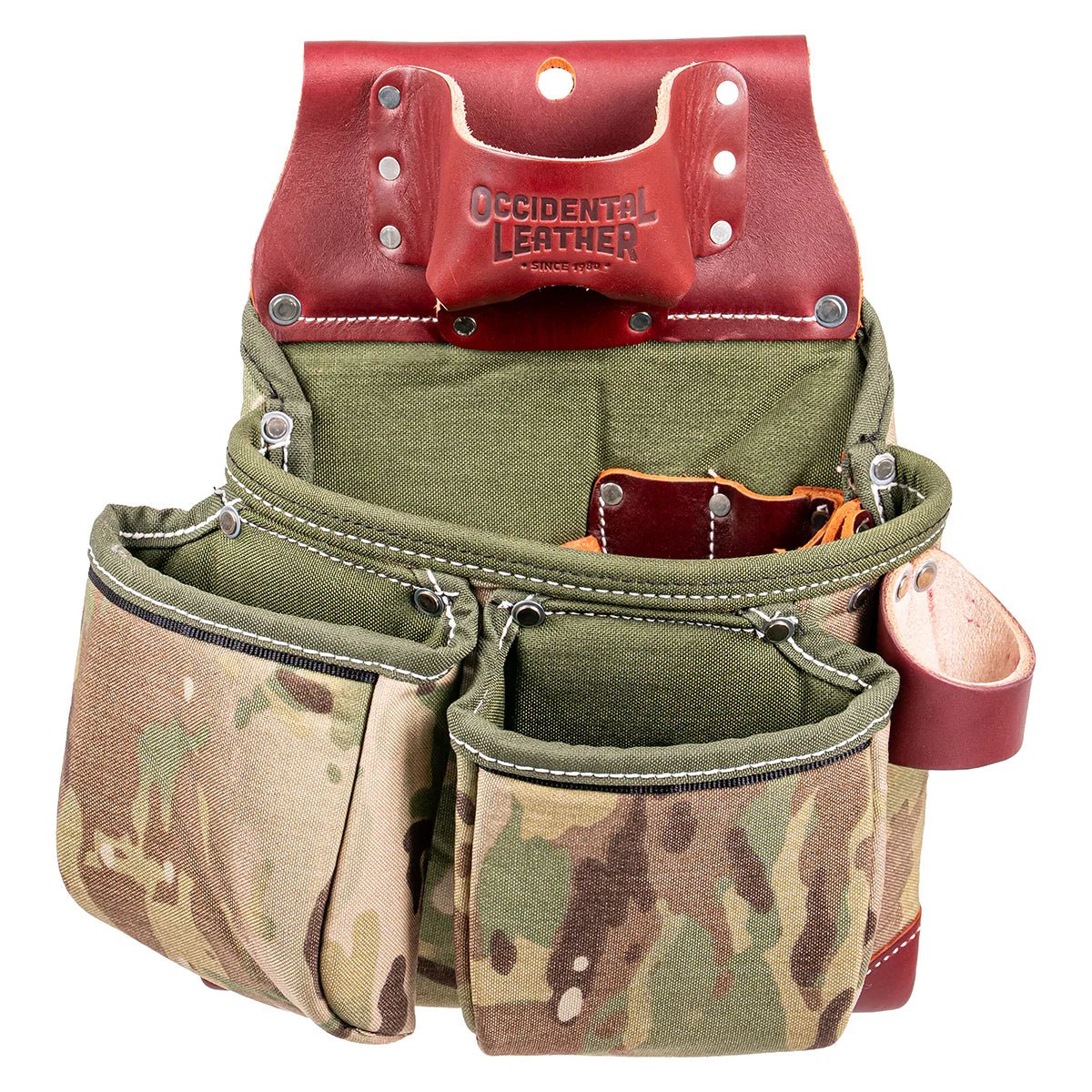 Occidental Leather Toolbelts | C8018DB OxyLights™ 3 Pouch Tool Bag with Tape Holder - Multicam® - Occidental LeatherTF Tools Ltd