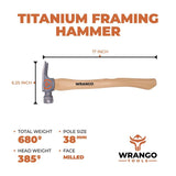 Wrango Tools | 14oz Titanium Hammer – 17in Wood Handle - Wrango ToolsTF Tools Ltd