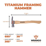 Wrango Tools | 14oz Titanium Hammer – 17in Wood Handle - Wrango ToolsTF Tools Ltd