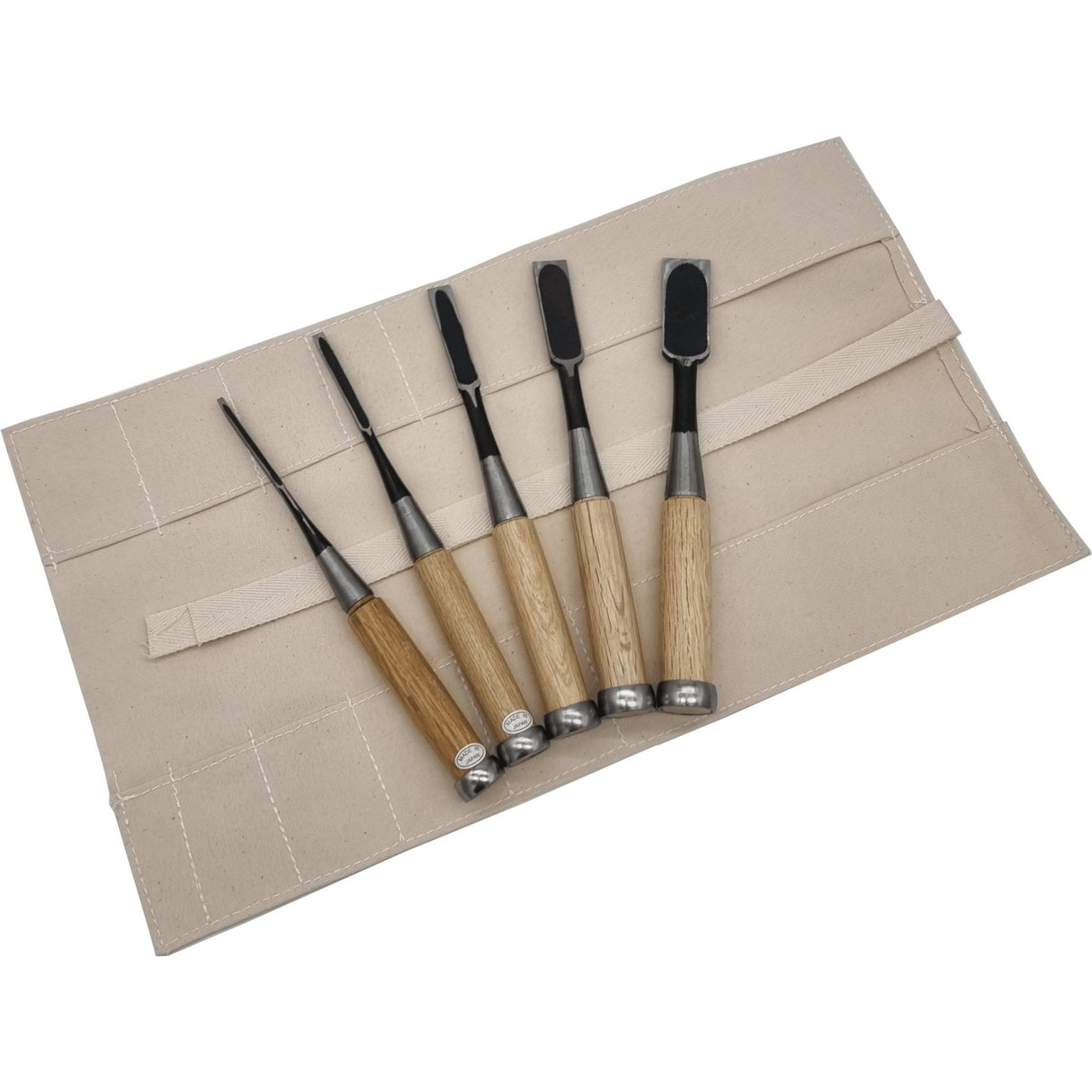 Asahi | 5 Piece Japanese Chisel Set & Roll - AsahiTF Tools Ltd