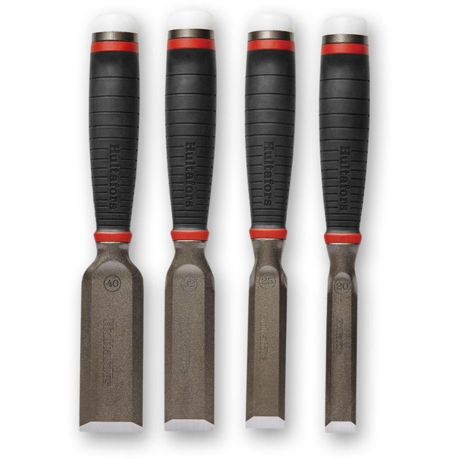 Hultafors Heavy-Duty Chisel Set & Leather Roll (40, 32, 25, 20mm) - HultaforsTF Tools Ltd